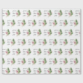 Peace Love Joy Holly Berry Waterverf Kerst Cadeaupapier (Vlak)