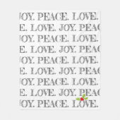 PEACE LOVE JOY Holly Kerst Typografie Feest Fleece Deken (Voorkant)