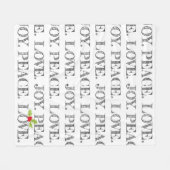 PEACE LOVE JOY Holly Kerst Typografie Feest Fleece Deken (Voorkant (Horizontaal))