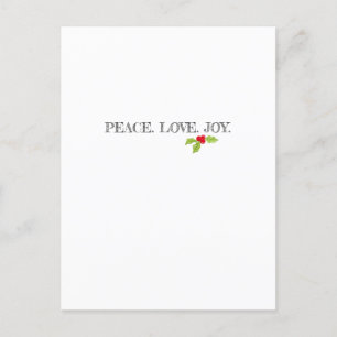 Peace Love Joy Holly Merry Kerstfeestdag Feestdagenkaart