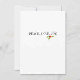 Peace Love Joy Holly Merry Kerstfeestdag flat Feestdagenkaart