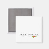 Peace Love Joy Holly Merry Kerstfeestdag Magneet (Voorkant / Achterkant)