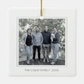 Peace Love Joy Holly Merry Kerstmis Modern Foto Keramisch Ornament (Achterkant)