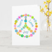 Peace Love Joy Kaart (Gele Bloem)