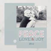 Peace Love & Joy-kaarten Feestdagenkaart (Voorkant / Achterkant)