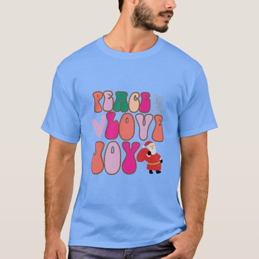 Peace Love Joy - Kerst T-shirt (Voorkant)