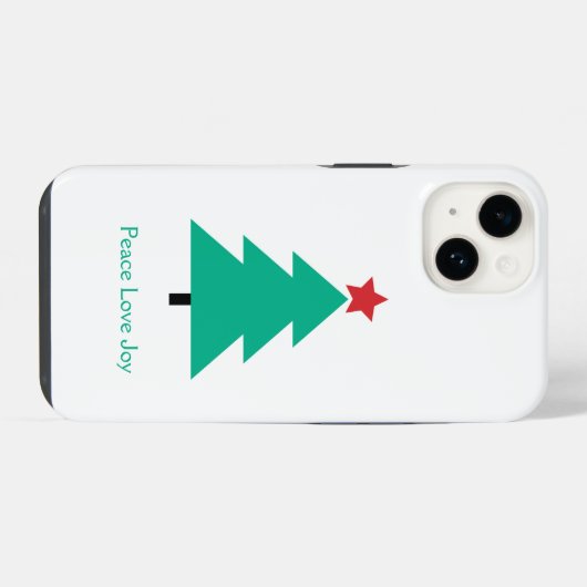 Peace Love Joy Kerstboom  iPhone Hoesje (Achterkant horizontaal)