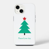 Peace Love Joy Kerstboom  iPhone Hoesje (Achterkant)