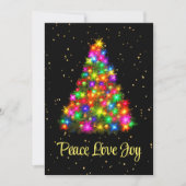 Peace Love Joy-kerstboom Licht 2 Side Design Feestdagenkaart (Voorkant)