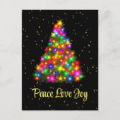 Peace Love Joy-kerstboom Licht 2 Side Design Feestdagenkaart (Voorkant)
