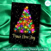 Peace Love Joy-kerstboom Licht 2 Side Design Feestdagenkaart