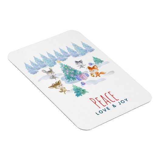 Peace Love & Joy-kerstbosdieren Magneet (Rechterzijde)