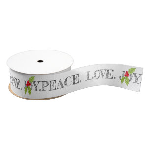 Peace Love Joy kerstfeestelijke Holly-Feestdagen Grosgrain Lint
