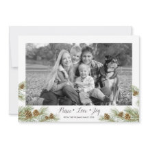 Peace Love Joy - kerstfotokaart