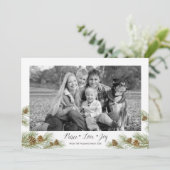 Peace Love Joy - kerstfotokaart Feestdagenkaart (Staand voorkant)