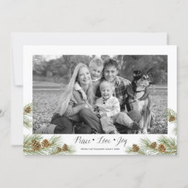 Peace Love Joy - kerstfotokaart Feestdagenkaart