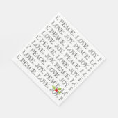 Peace Love Joy Kerstmis Holly Festive Feestdagen Servet (Hoek)