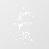 Peace Love Joy Kerstmis, Winter Window Cling Raamsticker (Vel)
