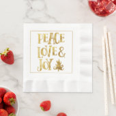 Peace Love Joy-kerstpapier Napkins Servet (Insitu)