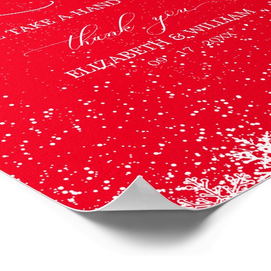 Peace Love & Joy kerstsnowflakes Sign Poster (Hoek)