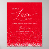 Peace Love & Joy kerstsnowflakes Sign Poster (Voorkant)