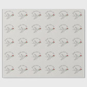 PEACE LOVE JOY Kerstvakantie Rode bessen Cadeaupapier (Vlak)