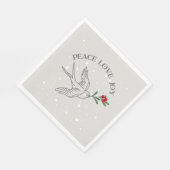 PEACE LOVE JOY Kerstvakantie Rode bessen Servet (Hoek)