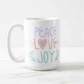 Peace Love Joy 😁 koffie mok 15oz (Links)