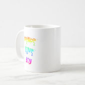 Peace Love Joy Koffiemok (Voorkant links)