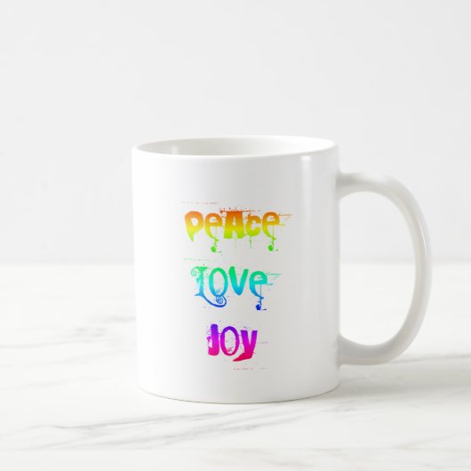 Peace Love Joy Koffiemok (Rechts)