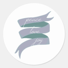 Peace Love Joy Lavender Ribbon Stickers