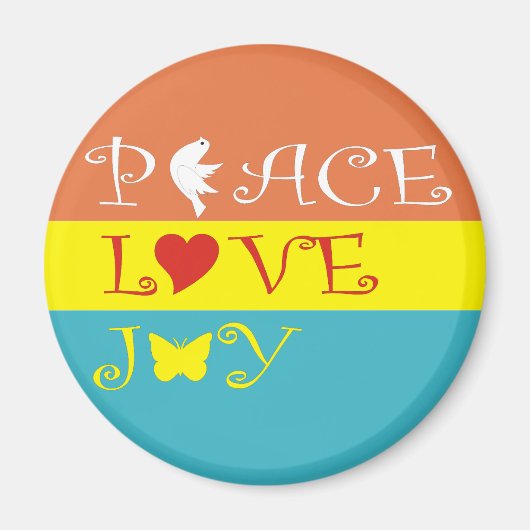 Peace Love Joy Magneet (Voorkant)