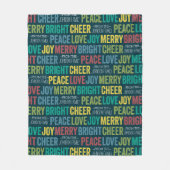 Peace Love Joy Merry Cheer met aangepaste familien Fleece Deken (Voorkant)