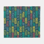 Peace Love Joy Merry Cheer met aangepaste familien Fleece Deken (Voorkant (Horizontaal))