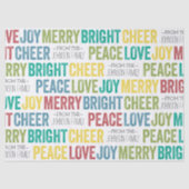 Peace Love Joy Merry Cheer met aangepaste familien Tissuepapier (Voorkant)