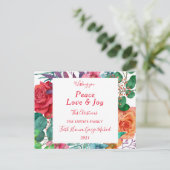 Peace Love Joy Merry Family Kerstmis Briefkaart (Staand voorkant)