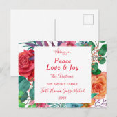 Peace Love Joy Merry Family Kerstmis Briefkaart (Voorkant / Achterkant)