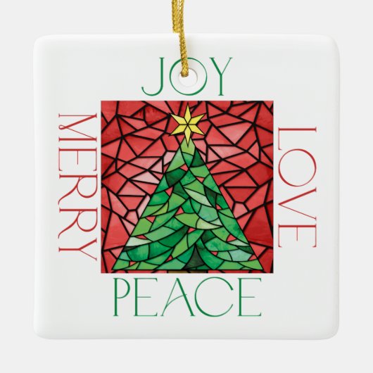 Peace Love Joy Merry Foto Ornament (Voorkant)