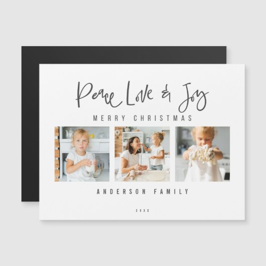 Peace Love & Joy Merry-kerstfoto Collage (Voorkant / Achterkant)