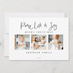 Peace Love & Joy Merry-kerstfoto Feestdagenkaart