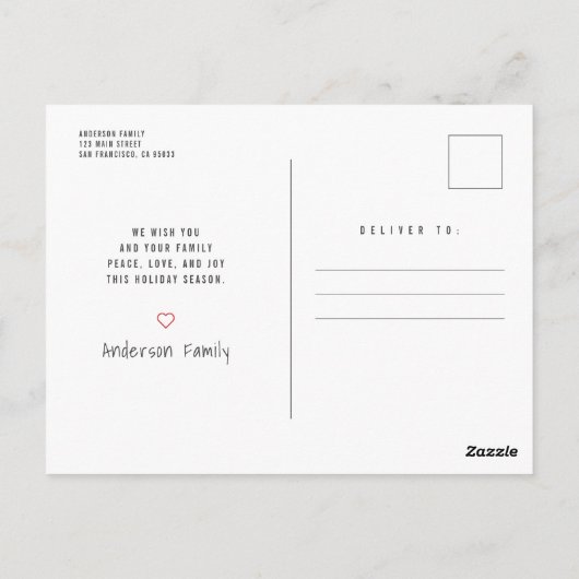 Peace Love & Joy Merry-kerstgroet Briefkaart (Achterkant)