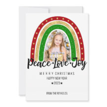 Peace Love Joy Merry kerstregenboogfoto