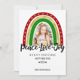 Peace Love Joy Merry kerstregenboogfoto