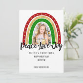 Peace Love Joy Merry kerstregenboogfoto (Staand voorkant)