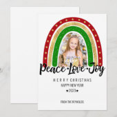 Peace Love Joy Merry kerstregenboogfoto (Voorkant / Achterkant)