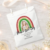 Peace Love Joy Merry kerstregenboogfoto Bedankzakje (Geknipt)