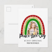 Peace Love Joy Merry kerstregenboogfoto Feestdagenkaart (Voorkant / Achterkant)