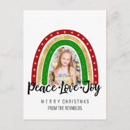 Peace Love Joy Merry kerstregenboogfoto Feestdagenkaart