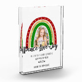 Peace Love Joy Merry kerstregenboogfoto Fotoblokken (Links)