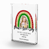 Peace Love Joy Merry kerstregenboogfoto Fotoblokken (Rechts)